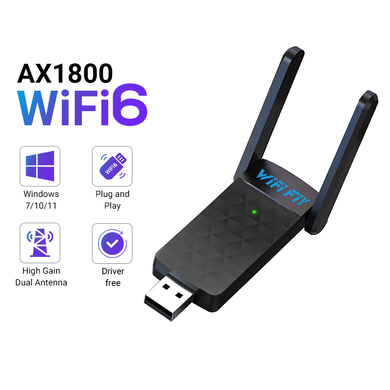1800Mbps WiFi 6 USB Adapter 5G - đánh giá và giá Antenna 2.4Ghz