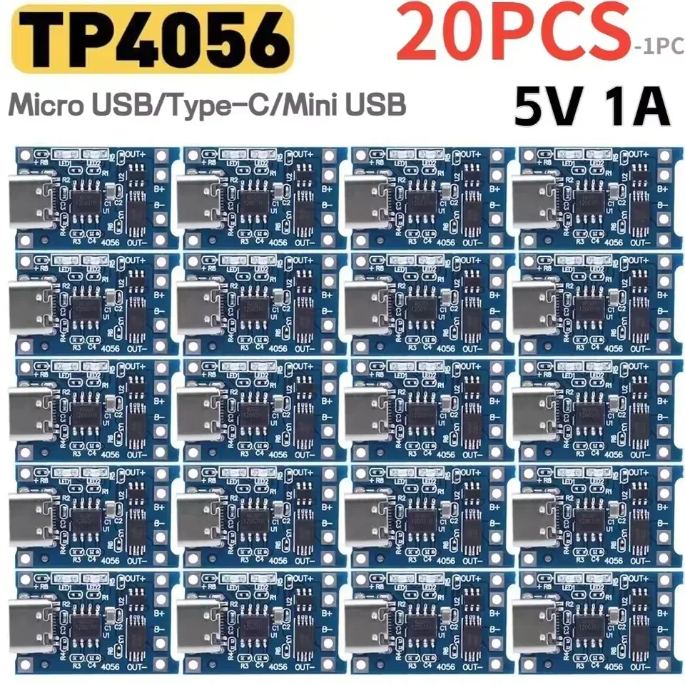 1-20PCS Type-c/Micro/Mini USB  - đánh giá và giá Tp4056 Module