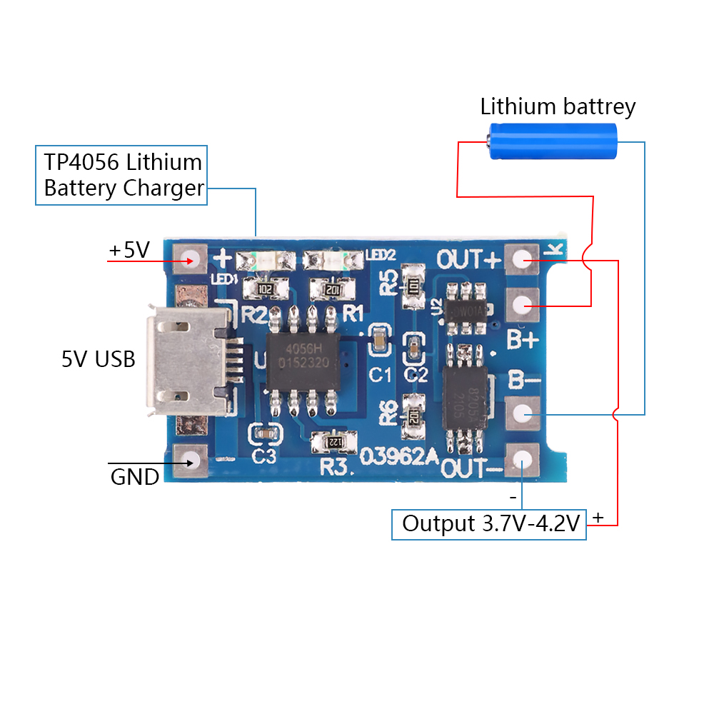 Loại C/Micro/Mini USB 5V 1A 18 - đánh giá và giá Tp4056 Module